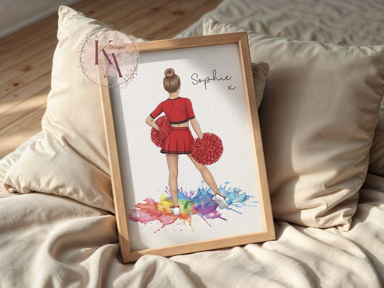 Other A4 Custom Cheerleader (Red Pose)  Print product image